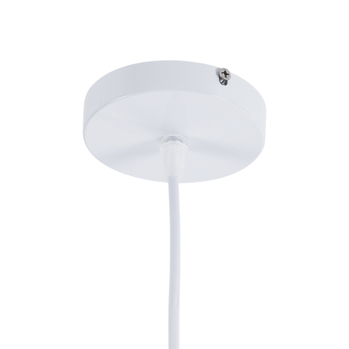 GloboStar® INGLEY 01225 Μοντέρνο Κρεμαστό Φωτιστικό Πλέγμα Μονόφωτο 1 x E27 IP20 Λευκό Μέταλλο με Λευκό Γυαλί - Μ26 x Π26 x Υ21cm