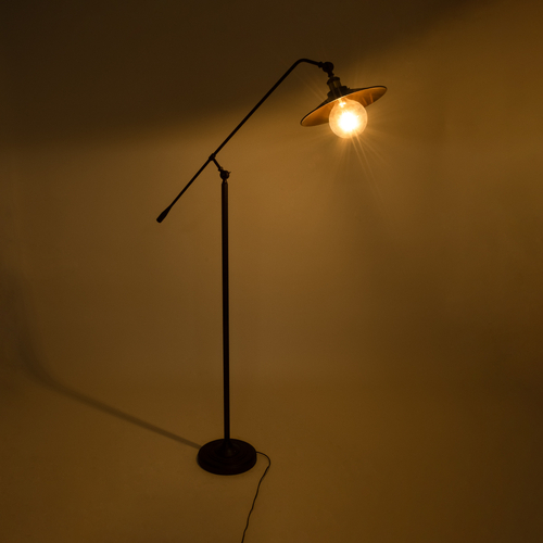 GloboStar® SILENE 01243 Vintage Επιδαπέδιο Φωτιστικό Μονόφωτο 1 x E27 IP20 Μαύρο & Χρυσό Μέταλλο - Μ30 x Π30 x Υ194cm GloboStar® SILENE 01243 Vintage Επιδαπέδιο Φωτιστικό Μονόφωτο 1 x E27 IP20 Μαύρο & Χρυσό Μέταλλο - Μ30 x Π30 x Υ194cm