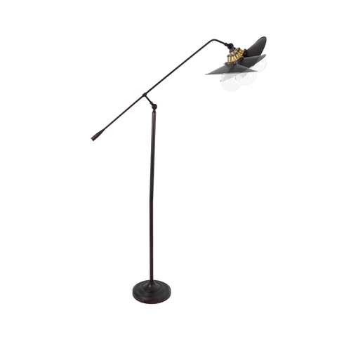 GloboStar® SILENE 01243 Vintage Επιδαπέδιο Φωτιστικό Μονόφωτο 1 x E27 IP20 Μαύρο & Χρυσό Μέταλλο - Μ30 x Π30 x Υ194cm GloboStar® SILENE 01243 Vintage Επιδαπέδιο Φωτιστικό Μονόφωτο 1 x E27 IP20 Μαύρο & Χρυσό Μέταλλο - Μ30 x Π30 x Υ194cm