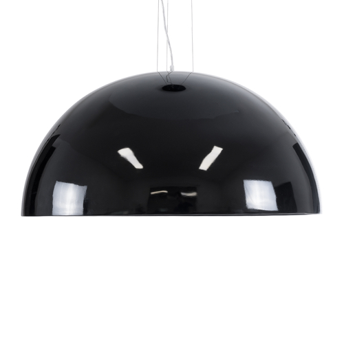 GloboStar® SERENIA 01272 Μοντέρνο Κρεμαστό Φωτιστικό Καμπάνα Μονόφωτο 1 x E27 IP20 Μαύρο Μέταλλο με Λευκό Γύψο - Μ90 x Π90 x Y40cm
