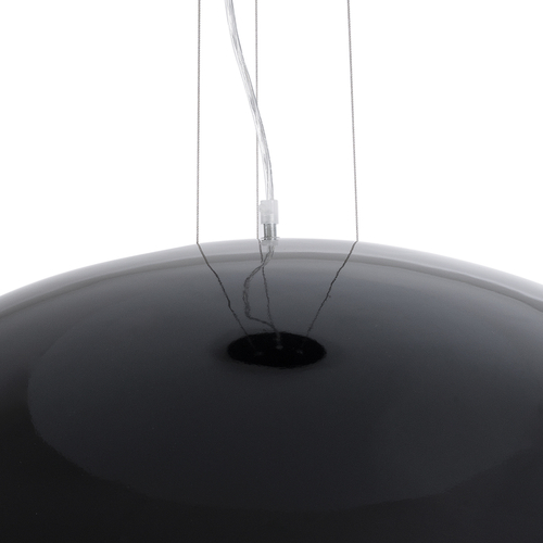 GloboStar® SERENIA 01272 Μοντέρνο Κρεμαστό Φωτιστικό Καμπάνα Μονόφωτο 1 x E27 IP20 Μαύρο Μέταλλο με Λευκό Γύψο - Μ90 x Π90 x Y40cm