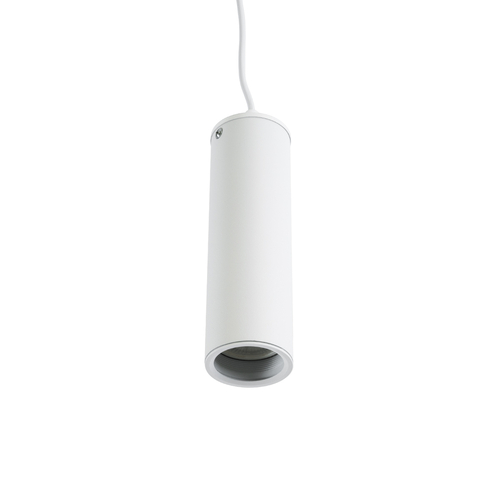 GloboStar® CANNON 01274 Μοντέρνο Κρεμαστό Φωτιστικό Κύλινδρος Μονόφωτο 1 x GU10 IP20 Λευκό Μέταλλο - Μ6 x Π6 x Y20cm