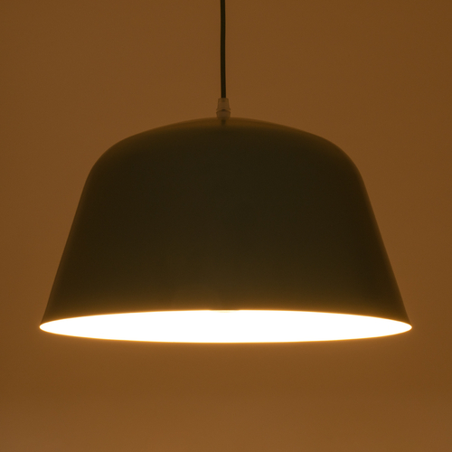 GloboStar® UPVALE 01285 Μοντέρνο Κρεμαστό Φωτιστικό Καμπάνα Μονόφωτο 1 x E27 IP20 Πράσινο & Λευκό Μέταλλο - Μ40 x Π40 x Υ24cm