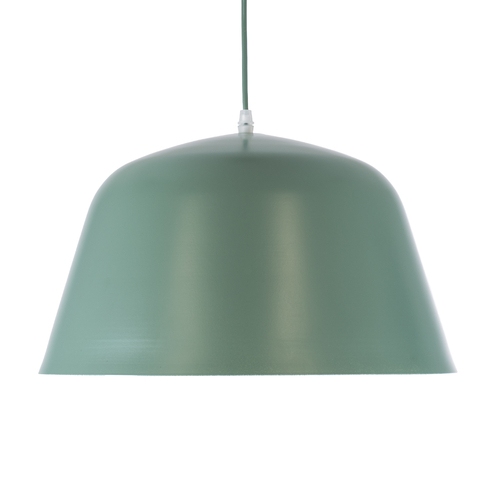 GloboStar® UPVALE 01285 Μοντέρνο Κρεμαστό Φωτιστικό Καμπάνα Μονόφωτο 1 x E27 IP20 Πράσινο & Λευκό Μέταλλο - Μ40 x Π40 x Υ24cm