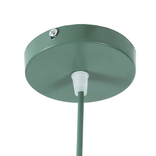 GloboStar® UPVALE 01285 Μοντέρνο Κρεμαστό Φωτιστικό Καμπάνα Μονόφωτο 1 x E27 IP20 Πράσινο & Λευκό Μέταλλο - Μ40 x Π40 x Υ24cm