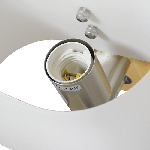 GloboStar® SUTTON 01316 Μοντέρνο Επιτοίχιο Φωτιστικό Απλίκα με LED Βραχίονα Δίφωτο 1 x E27 IP20 Μπεζ Ξύλο, Λευκό Γυαλί με Ασημί Μέταλλο - Μ15 x Π20 x Υ22.5cm