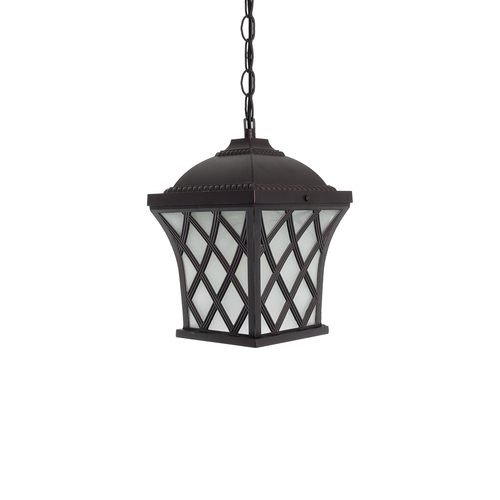 GloboStar® LINCOLN 01399 Vintage Κρεμαστό Φωτιστικό Πλέγμα Μονόφωτο 1 x E27 IP20 Καφέ Μεταλλο με Διάφανο Γυαλί - Μ19 x Π19 x Υ20cm