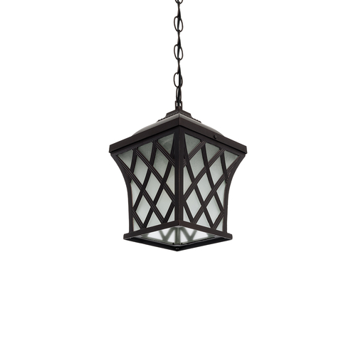 GloboStar® LINCOLN 01399 Vintage Κρεμαστό Φωτιστικό Πλέγμα Μονόφωτο 1 x E27 IP20 Καφέ Μεταλλο με Διάφανο Γυαλί - Μ19 x Π19 x Υ20cm
