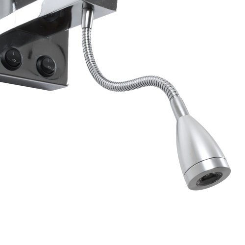 GloboStar® ELEGANT 01494 Μοντέρνο Επιτοίχιο Φωτιστικό Απλίκα με LED Βραχίονα Δίφωτο 1 x E27 IP20 Μαύρο Ύφασμα με Ασημί Μέταλλο - Μ17 x Π21 x Υ43cm