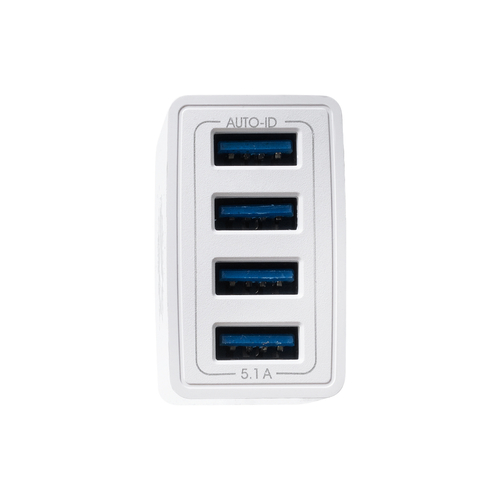 GloboStar® 69997 Φορτιστής Πρίζας Charger 4 x Type-A USB Port DC 5V 5.1A Max 5W