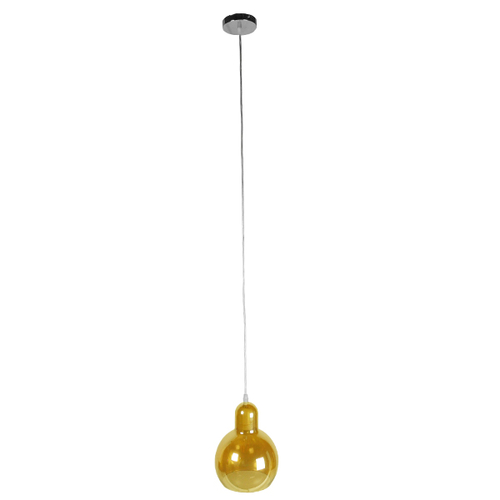GloboStar® LUCREZIA 01315 Μοντέρνο Κρεμαστό Φωτιστικό Ανάρτηση Μονόφωτο 1 x E27 IP20 Μελί Γυαλί - Μ18 x Π18 x Υ23cm