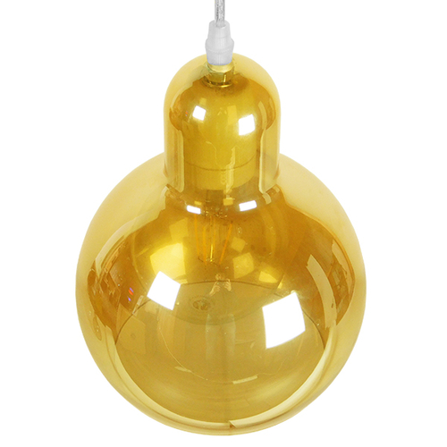 GloboStar® LUCREZIA 01315 Μοντέρνο Κρεμαστό Φωτιστικό Ανάρτηση Μονόφωτο 1 x E27 IP20 Μελί Γυαλί - Μ18 x Π18 x Υ23cm