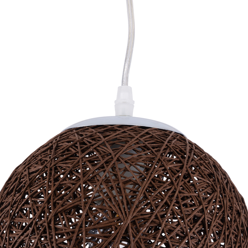 GloboStar® OCEANA 01354 Boho Κρεμαστό Φωτιστικό Μπάλα Μονόφωτο 1 x E27 IP20 Καφέ Σχοίνι - Μ20 x Π20 x Υ20cm