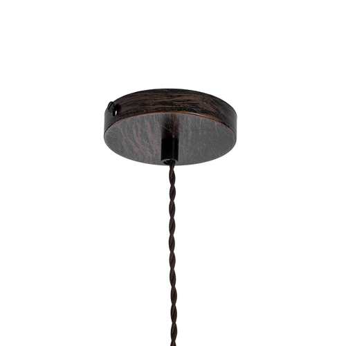 GloboStar® SPIGOT 01414 Vintage Κρεμαστό Φωτιστικό Ανάρτηση Μονόφωτο 1 x E27 IP20 Καφέ & Κόκκινο Μέταλλο - Μ5 x Π5 x Y20cm
