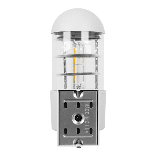 GloboStar® NEWI 01418 Μοντέρνο Επιτοίχιο Φωτιστικό Απλίκα Μονόφωτο 1 x E27 IP20 Λευκό & Ασημί Μέταλλο με Διάφανο Γυαλί - Μ11 x Π17 x Υ23cm