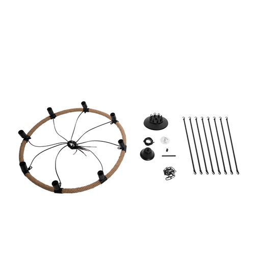 GloboStar® MILLBANK 01423 Vintage Κρεμαστό Φωτιστικό Πλέγμα Πολύφωτο 8 x E27 IP20 Μαύρο Μέταλλο με Μπεζ Σχοινί - Μ80 x Π80 x Y54cm GloboStar® MILLBANK 01423 Vintage Κρεμαστό Φωτιστικό Πλέγμα Πολύφωτο 8 x E27 IP20 Μαύρο Μέταλλο με Μπεζ Σχοινί - Μ80 x Π80 x Y54cm