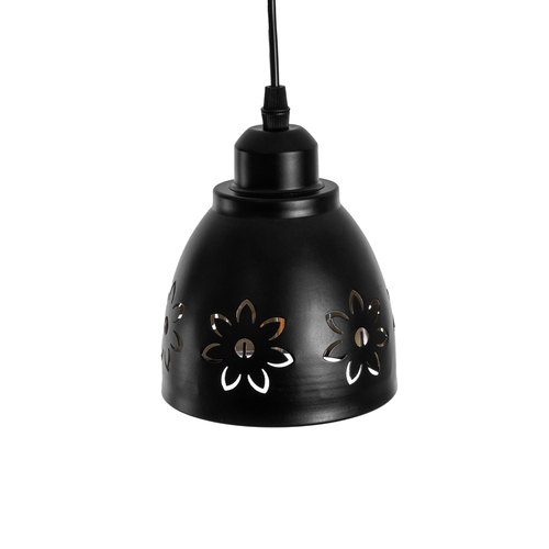 GloboStar® COOLIE 01479 Μοντέρνο Κρεμαστό Φωτιστικό Μονόφωτο Καμπάνα 1 x E27 IP20 Μαύρο & Χρυσό Μέταλλο - Μ12.5 x Π12.5 x Υ11.5cm