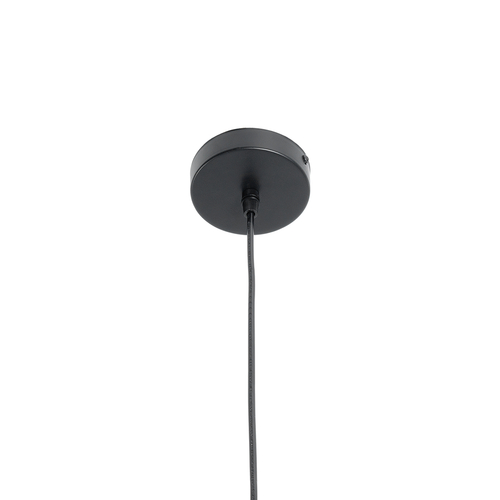 GloboStar® LILY 01558 Vintage Κρεμαστό Φωτιστικό Πλέγμα Μονόφωτο 1 x E27 IP20 Μαύρο Μέταλλο με Λευκό Ύφασμα - Μ43 x Π43 x Υ55cm