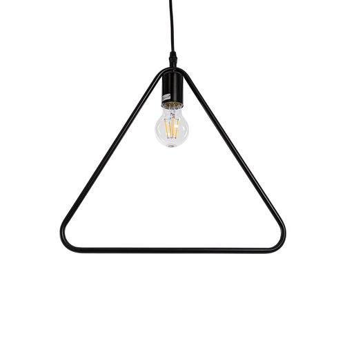 GloboStar® DELTA 01580 Μοντέρνο Κρεμαστό Φωτιστικό Ανάρτηση Μονόφωτο 1 x E27 IP20 Μαύρο Μέταλλο - Μ37 x Π4 x Υ33cm