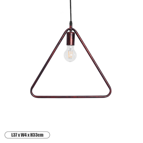 GloboStar® DELTA 01581 Μοντέρνο Κρεμαστό Φωτιστικό Ανάρτηση Μονόφωτο 1 x E27 IP20 Χάλκινο Μέταλλο - Μ37 x Π4 x Υ33cm