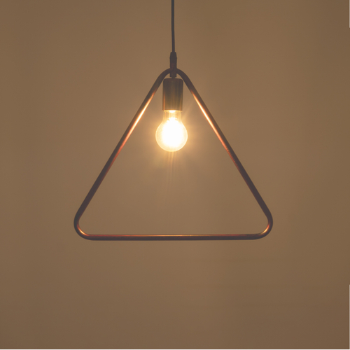 GloboStar® DELTA 01581 Μοντέρνο Κρεμαστό Φωτιστικό Ανάρτηση Μονόφωτο 1 x E27 IP20 Χάλκινο Μέταλλο - Μ37 x Π4 x Υ33cm