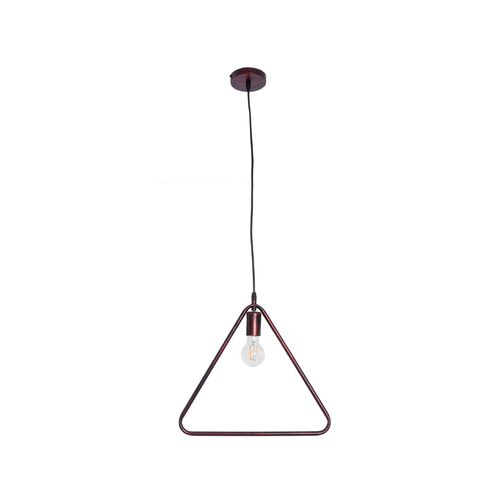GloboStar® DELTA 01581 Μοντέρνο Κρεμαστό Φωτιστικό Ανάρτηση Μονόφωτο 1 x E27 IP20 Χάλκινο Μέταλλο - Μ37 x Π4 x Υ33cm