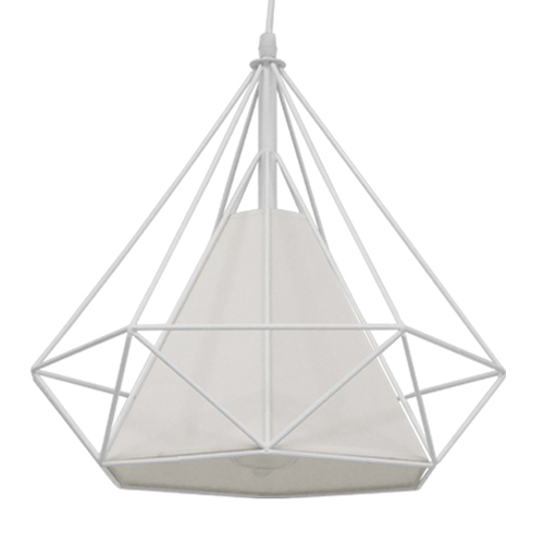 GloboStar® KAIRI 01619 Μοντέρνο Κρεμαστό Φωτιστικό Πλέγμα Μονόφωτο 1 x E27 IP20 Λευκό Μέταλλο με Λευκό Ύφασμα - Μ38 x Π38 x Υ39cm GloboStar® KAIRI 01619 Μοντέρνο Κρεμαστό Φωτιστικό Πλέγμα Μονόφωτο 1 x E27 IP20 Λευκό Μέταλλο με Λευκό Ύφασμα - Μ38 x Π38 x Υ39cm