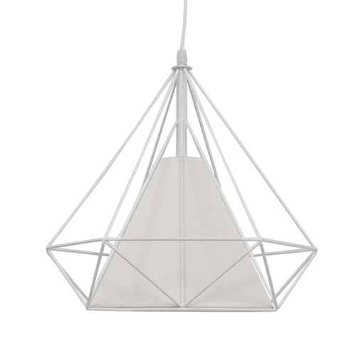 GloboStar® KAIRI 01619 Μοντέρνο Κρεμαστό Φωτιστικό Πλέγμα Μονόφωτο 1 x E27 IP20 Λευκό Μέταλλο με Λευκό Ύφασμα - Μ38 x Π38 x Υ39cm GloboStar® KAIRI 01619 Μοντέρνο Κρεμαστό Φωτιστικό Πλέγμα Μονόφωτο 1 x E27 IP20 Λευκό Μέταλλο με Λευκό Ύφασμα - Μ38 x Π38 x Υ39cm