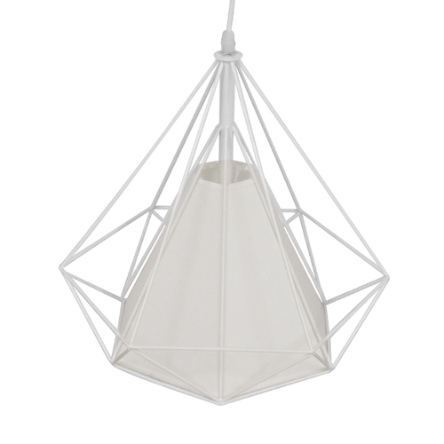 GloboStar® KAIRI 01619 Μοντέρνο Κρεμαστό Φωτιστικό Πλέγμα Μονόφωτο 1 x E27 IP20 Λευκό Μέταλλο με Λευκό Ύφασμα - Μ38 x Π38 x Υ39cm GloboStar® KAIRI 01619 Μοντέρνο Κρεμαστό Φωτιστικό Πλέγμα Μονόφωτο 1 x E27 IP20 Λευκό Μέταλλο με Λευκό Ύφασμα - Μ38 x Π38 x Υ39cm