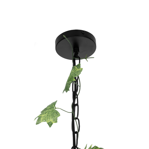 GloboStar® NEST 01640 Vintage Κρεμαστό Φωτιστικό Φιγούρα Μονόφωτο 1 x E27 IP20 Μαύρο Μέταλλο με Πράσινο Πλαστικό - Μ48 x Π38 x Y40cm