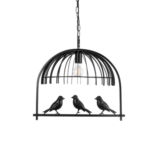 GloboStar® NEST 01640 Vintage Κρεμαστό Φωτιστικό Φιγούρα Μονόφωτο 1 x E27 IP20 Μαύρο Μέταλλο με Πράσινο Πλαστικό - Μ48 x Π38 x Y40cm