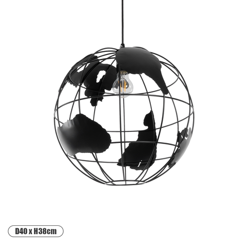 GloboStar® EARTH 01663 Vintage Κρεμαστό Φωτιστικό Φιγούρα Μονόφωτο 1 x E27 IP20 Μαύρο Μέταλλο - Μ41 x Π41 x Y41cm GloboStar® EARTH 01663 Vintage Κρεμαστό Φωτιστικό Φιγούρα Μονόφωτο 1 x E27 IP20 Μαύρο Μέταλλο - Μ41 x Π41 x Y41cm