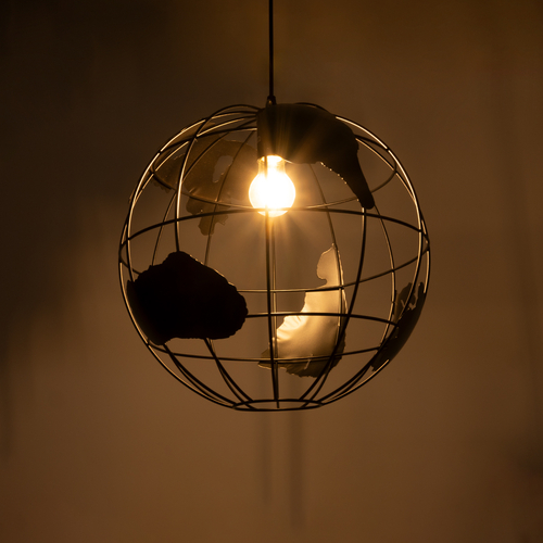 GloboStar® EARTH 01663 Vintage Κρεμαστό Φωτιστικό Φιγούρα Μονόφωτο 1 x E27 IP20 Μαύρο Μέταλλο - Μ41 x Π41 x Y41cm GloboStar® EARTH 01663 Vintage Κρεμαστό Φωτιστικό Φιγούρα Μονόφωτο 1 x E27 IP20 Μαύρο Μέταλλο - Μ41 x Π41 x Y41cm