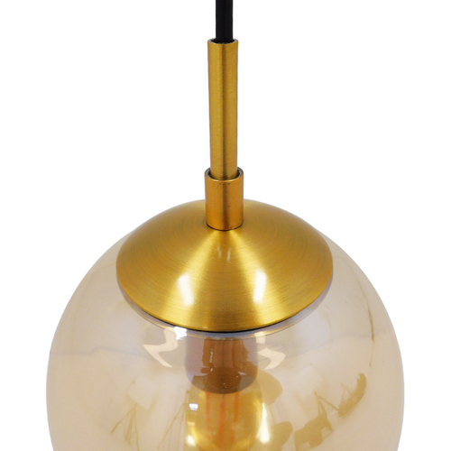 GloboStar® MADISON 01427 Μοντέρνο Επιτοίχιο Φωτιστικό Απλίκα Μονόφωτο 1 x E27 IP20 Χρυσό Μέταλλο με Μελί Γυαλί - Φ15 x Υ54cm