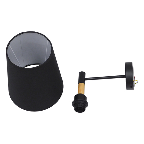 GloboStar® LYDFORD 01432 Μοντέρνο Επιτοίχιο Φωτιστικό Απλίκα Μονόφωτο 1 x E27 IP20 Μαύρο Ύφασμα, Μαύρο Μέταλλο με Μπέζ Ξύλο - Μ20 x Π28 x Υ36cm GloboStar® LYDFORD 01432 Μοντέρνο Επιτοίχιο Φωτιστικό Απλίκα Μονόφωτο 1 x E27 IP20 Μαύρο Ύφασμα, Μαύρο Μέταλλο με Μπέζ Ξύλο - Μ20 x Π28 x Υ36cm