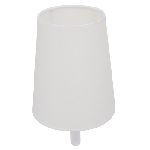 GloboStar® LYDFORD 01433 Μοντέρνο Επιτοίχιο Φωτιστικό Απλίκα Μονόφωτο 1 x E27 IP20 Λευκό Ύφασμα, Λευκό Μέταλλο με Μπέζ Ξύλο - Μ20 x Π28 x Υ36cm