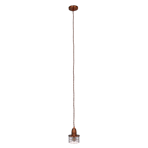 GloboStar® MANHATTAN 01453 Μοντέρνο Κρεμαστό Φωτιστικό Καμπάνα Μονόφωτο 1 x E27 IP20 Χάλκινο Μέταλλο - Μ11 x Π11 x Υ14cm