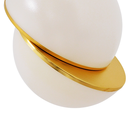 GloboStar® HUDSON 01554 Μοντέρνο Κρεμαστό Φωτιστικό Μπάλα Μονόφωτο 1 x E27 IP20 Λευκό Πλαστικό με Χρυσό Μέταλλο - Μ20 x Π20 x Υ25cm