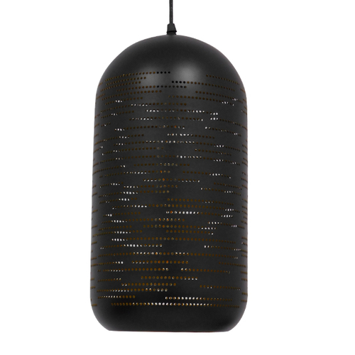 GloboStar® JANIS 01591 Μοντέρνο Κρεμαστό Φωτιστικό Καμπάνα Μονόφωτο 1 x E27 IP20 Μαύρο & Χρυσό Μέταλλο - Μ20 x Π20 x Υ41cm