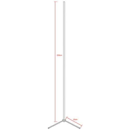 Μοντέρνο Minimal Επιδαπέδιο Μαύρο Φωτιστικό 250cm LED 50 Watt με Ασύρματο Χειριστήριο Αφής 2.4G RF & Dimmer RGBW+WW Πολύχρωμο - Ψυχρό - Ημέρας - Θερμό GloboStar ALIEN Design GLOBO-250-9