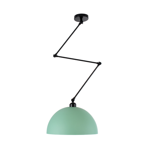 GloboStar® LOTUS 00936 Μοντέρνο Φωτιστικό Οροφής Καμπάνα Μονόφωτο 1 x E27 IP20 Τιρκουάζ, Μαύρο & Λευκό Μέταλλο - Μ30 x Π30 x Υ21cm
