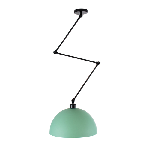 GloboStar® LOTUS 00936 Μοντέρνο Φωτιστικό Οροφής Καμπάνα Μονόφωτο 1 x E27 IP20 Τιρκουάζ, Μαύρο & Λευκό Μέταλλο - Μ30 x Π30 x Υ21cm