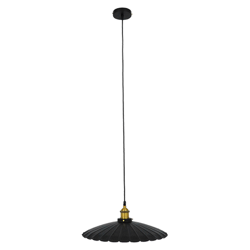 GloboStar® MARGI 00982 Vintage Κρεμαστό Φωτιστικό Καμπάνα Μονόφωτο 1 x E27 IP20 Μαύρο & Χρυσό Μέταλλο - Μ40 x Π40 x Y15cm
