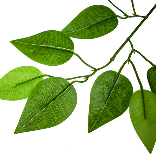 GloboStar® 09052 Τεχνητό Φυτό Διακοσμητικό Κλαδί Διαστάσεων M21cm x Υ27cm με 3 X Πράσινα Κλαδιά και Φύλλωμα Μπέντζαμιν