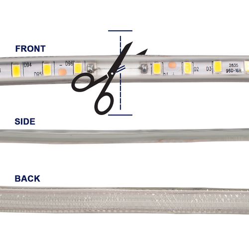 GloboStar® 70501 Slim Ταινία Μονής Σειράς Epistar LED SMD 2835 1m 12W/m 96LED/m 1644lm/m 120° DC 230V Αδιάβροχη IP68 Φυσικό Λευκό 4500K Dimmable