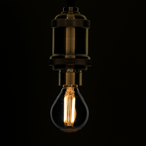 GloboStar® 99063 Λάμπα E14 G45 Γλομπάκι LED FILAMENT 4W 400 lm 320° AC 85-265V Edison Retro με Φιμέ Γυαλί Θερμό Λευκό 2700 K Dimmable