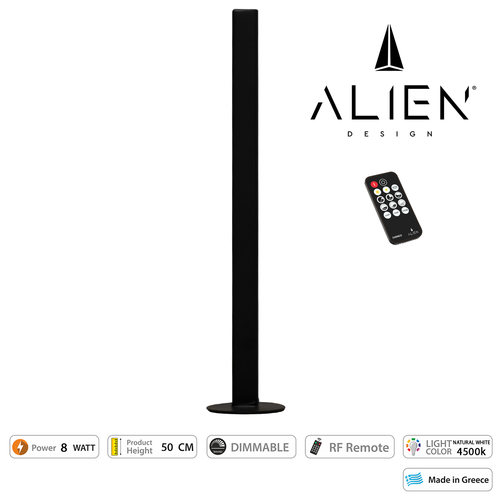GloboStar® ALIEN-DIVA-BLACK-50-2 ALIEN Design DIVA Μοντέρνο Minimal Nordic Μεταλλικό Φωτιστικό Επιτραπέζιο - Πορτατίφ - Λαμπατέρ Μαύρο LED 8W 1040lm με Ασύρματο Χειριστήριο RF & Dimmer IP20 Φυσικό Λευκό 4500K Μ3 x Π1.6 x Υ50cm GloboStar® ALIEN-DIVA-BLACK-50-2 ALIEN Design DIVA Μοντέρνο Minimal Nordic Μεταλλικό Φωτιστικό Επιτραπέζιο - Πορτατίφ - Λαμπατέρ Μαύρο LED 8W 1040lm με Ασύρματο Χειριστήριο RF & Dimmer IP20 Φυσικό Λευκό 4500K Μ3 x Π1.6 x Υ50cm
