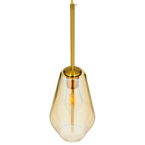 GloboStar® AMARIS 00871 Μοντέρνο Κρεμαστό Φωτιστικό Ανάρτηση Μονόφωτο 1 x E27 IP20 Μελί Γυαλί - Μ17 x Π17 x Y30cm