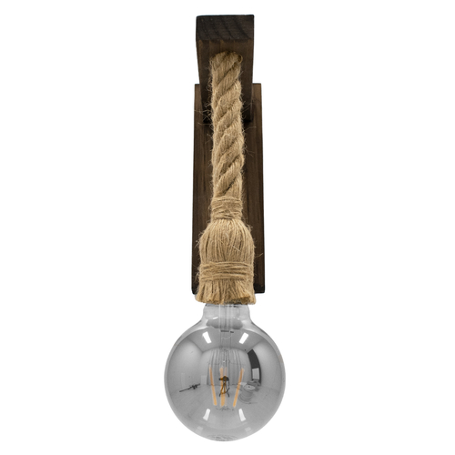 GloboStar® FLYN 00883 Vintage Επιτοίχιο Φωτιστικό Απλίκα Μονόφωτο 1 x E27 IP20 Καφέ Ξύλο με Μπεζ Σχοινί - Μ7 x Π19 x Υ28cm GloboStar® FLYN 00883 Vintage Επιτοίχιο Φωτιστικό Απλίκα Μονόφωτο 1 x E27 IP20 Καφέ Ξύλο με Μπεζ Σχοινί - Μ7 x Π19 x Υ28cm