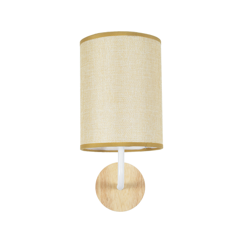 GloboStar® OASIS 00884 Μοντέρνο Επιτοίχιο Φωτιστικό Απλίκα Μονόφωτο 1 x E27 IP20 Λευκό Μέταλλο με Μπεζ Ξύλο - Μ15 x Π20 x Υ35cm GloboStar® OASIS 00884 Μοντέρνο Επιτοίχιο Φωτιστικό Απλίκα Μονόφωτο 1 x E27 IP20 Λευκό Μέταλλο με Μπεζ Ξύλο - Μ15 x Π20 x Υ35cm